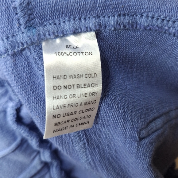 Easel Los Angeles Blue 100% Cotton Terry Knit Wide Leg Cargo Pants Boutique - Picture 9 of 9